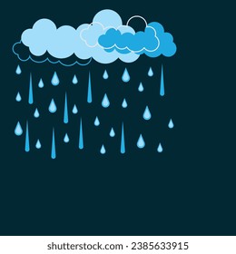 Rainy weather illustration. Abstract vector graphic flat weather background. good for industry, business and nature.