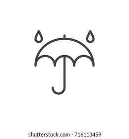 Rainy weather line icon, outline vector sign, linear style pictogram isolated on white. Symbol, logo illustration. Editable stroke