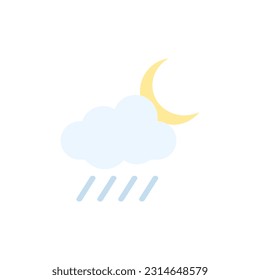 Rainy weather at night icon