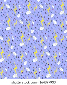 Rainy weather seamless pattern.