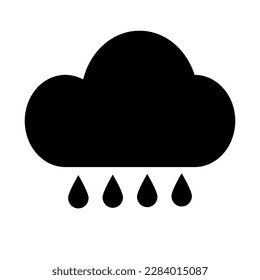 Icono de la silueta del clima lluvioso. Lluvia. Vector.