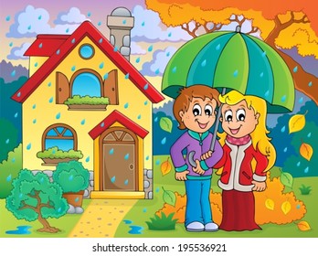 Rainy weather theme image 3 - eps10 vector illustration.