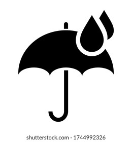 Rainy weather vector icon on white background