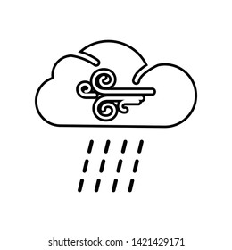 rainy and windy line icon. Element of Whether for mobile concept and web apps icon. Outline, thin line icon for website design and development, app development