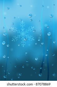 Rainy Winter Window Background eps10