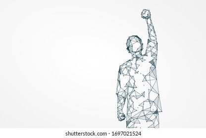 Raise the arm of the person,  vector illustration.