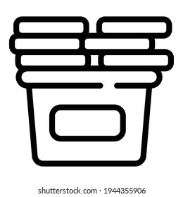 Raise clothes donation icon. Outline raise clothes donation vector icon for web design isolated on white background