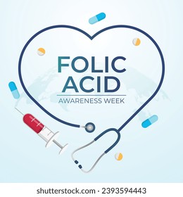 Raise Folic Acid Awareness: Vector Design Template for Health Campaigns. Highlight the importance of this vital nutrient with an engaging graphic.