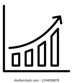 Raise graph is showing sales growth 