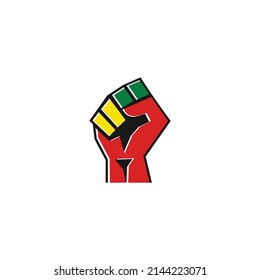 Raise hand of freedom vector in colorful illustration 
