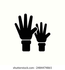 raise hand icon, isolated glyph icon theme back to school