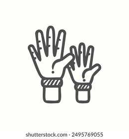 raise hand icon, isolated handdrawn icon theme back to school