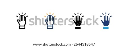 Raise Hand icon set multiple style collection. Vector illustration.
