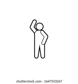 To raise a hand icon. Simple thin line, outline vector of conversation icons for ui and ux, website or mobile application