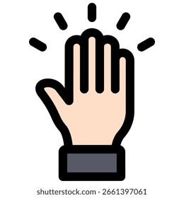 Raise Hand icon symbol. Vector illustration