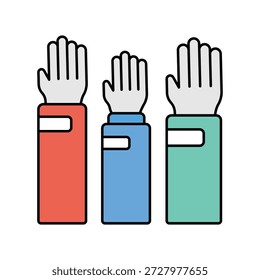 Icono de mano con fondo blanco Ilustración de stock de Vector