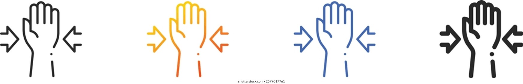 raise hand icon.Thin Linear, Gradient, Blue Stroke and bold Style Design Isolated On White Background