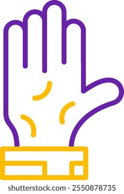 Raise Hand Line Two Color Vector Icon Design
