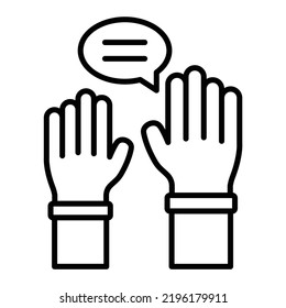 Raise Hand vector icon. Can be used for printing, mobile and web applications.