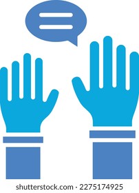 Raise Hand vector icon. Can be used for printing, mobile and web applications.