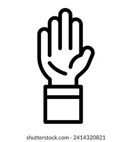 Raise Hand Vector Line Icon Design