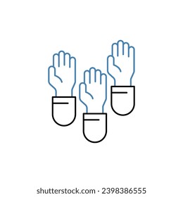 raise hands concept line icon. Simple element illustration. raise hands concept outline symbol design.