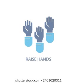 raise hands concept line icon. Simple element illustration. raise hands concept outline symbol design.
