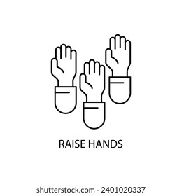 raise hands concept line icon. Simple element illustration. raise hands concept outline symbol design.