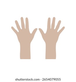 raise hands on white background