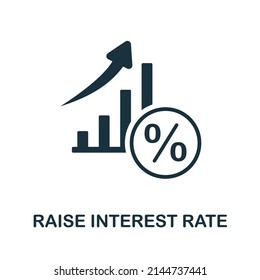Icono Elevar tasa de interés. Monocromo simple aumento de tasa de interés icono para plantillas, diseño web e infografías