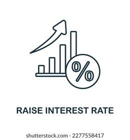 Raise Interest Rate line icon. Monochrome simple Raise Interest Rate outline icon for templates, web design and infographics