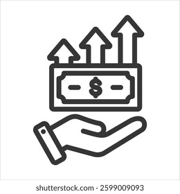 Raise Outline Icon Vector Illustration