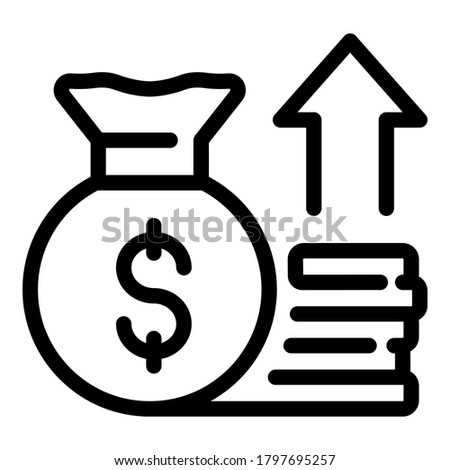 Raise subsidyicon. Outline raise subsidy vector icon for web design isolated on white background
