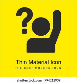 Raise your hand to ask bright yellow material minimal icon or logo design