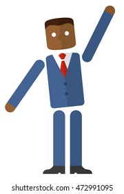 Raise your hands: businessman