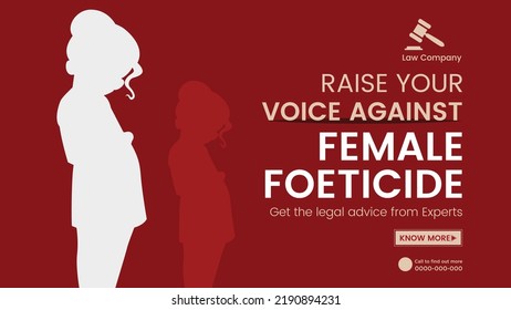 Raise your voice against female foeticide landscape banner design. 