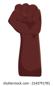 raised afro hand icon flat