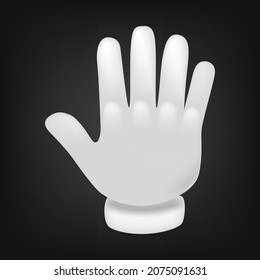 Raised Back Hand Cartoon Glove Emoji Icon Illustration Sign. Human Gesture Vector Symbol Design Vector Clip Art.