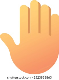 Raised back of hand emoji icon. Trendy colors, popular element symbolizing high-fives or greetings in social media. Emoticon, isolated element.