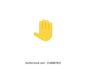 Raised Back Of Hand Gesture Emoticon. Vector Raised Back Of Hand Emoji