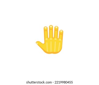 Raised Back Of Hand Gesture Emoticon. Vector Raised Back Of Hand Emoji