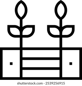 ícone de leito elevado. Design de estilo linear fino isolado em fundo branco