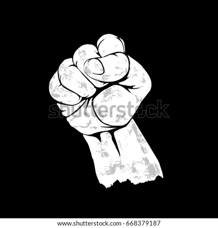Raised up clenched fist