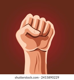 raised clenched fists hand gesture vector
