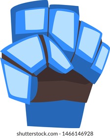 Raised Up Clenched Robot Fist, Mechanical Palm Gesturing, Artificial Intelligence Vector Illustration
