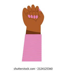 raised female hand icon flat