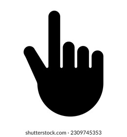 Raised Finger Vector Glyph Icon For Personal And Commercial Use.
