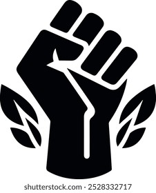 raised fist black icon . Black lives matter sign design vector image