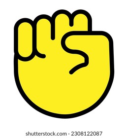 Raised fist emoji icon flat design on white background