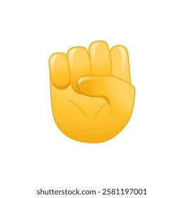 Raised Fist Gesture Icon. Hand fist gesture from the fingers. Raised Fist emoji. Raised Fist sign. Gesture emoji. Cartoon fight or protest symbol